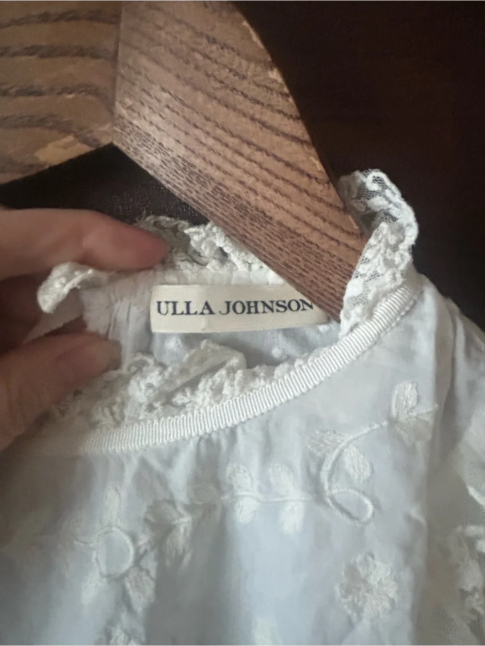 Ulla Johnson White Noemie Victorian Ruffle Lace Blouse Swiss Dot Size 2 - Picture 10 of 11